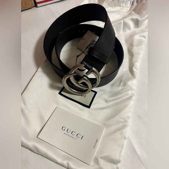 New gucci belt 4cm wide dark brown size 75 unisex - Picture 1 of 4